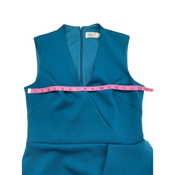 ELIZA J Womens In Peacock Ruffle Stretch Satin Gown Size 8 - Picture 6 of 10